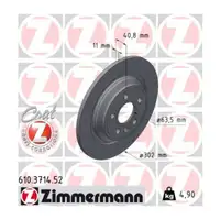 Zimmermann SPORT Bremsscheiben + Bel&auml;ge f&uuml;r VOLVO S60 2 S80 2 V60 1 V70 3 XC70 2 hinten