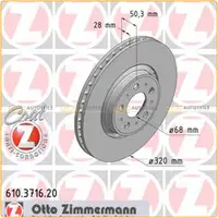 ZIMMERMANN Brake Discs for Volvo S60, S80, V70, and XC70 Cross Country (Front)