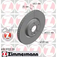 ZIMMERMANN Brake Disc Set for Volvo V40 17-inch (front), model year 2012 and later