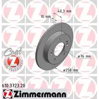 ZIMMERMANN Bremsscheiben + Bremsbel&auml;ge f&uuml;r VOLVO V40 Schr&auml;gheck 525 526 hinten