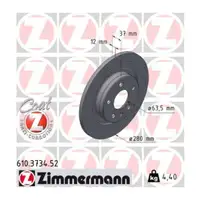 Zimmermann SPORT Bremsscheiben Satz f&uuml;r VOLVO XC40 (536) 15 Zoll hinten