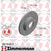 Zimmermann SPORT Bremsscheiben Satz f&uuml;r Audi 100 (C2 C3) 80 (B3) vorne