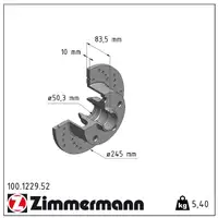 Zimmermann SPORT brake discs for Audi A4 (8D B5) 1.6&ndash;2.8, 1.9/2.5 TDI (Rear)