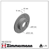 Zimmermann SPORT Brake Discs + Brake Pads for AUDI A4 B5 PR-1KD (Rear)
