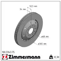 Zimmermann FORMULA Z Brake Disc Set for AUDI RS6 C5 450/480 hp 1LJ (Front)