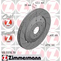 Zimmermann FORMULA Z Brake Discs + Brake Pads for AUDI RS6 C6 PR-1KJ (Rear)