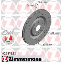 Zimmermann SPORT Bremsscheiben + Bel&auml;ge + Wako f&uuml;r AUDI Q7 4MB 4MG hinten