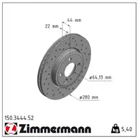 Zimmermann SPORT Brake Discs + Pads + Wako for MINI R56, R57, R55, R58, R59 (August 2010) &ndash; Front