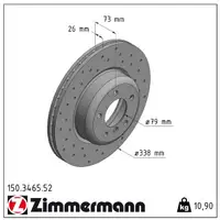 Zimmermann SPORT brake discs, pads, and sensor for BMW 135i (without front performance brakes)