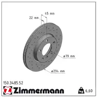 Zimmermann SPORT brake discs + Pads + Wako for MINI R60, R61, One, and Cooper (Front)