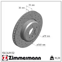 Zimmermann SPORT Brake Discs + Pads + Sensor for BMW Z4 sDrive35i (up to March 2010) &ndash; Front