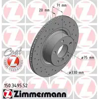 Zimmermann SPORT Brake Discs + Pads + Sensor for BMW X3 F25 X4 20-M40i 18d-35d (Rear)