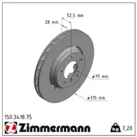 Zimmermann FORMULA Z Brake Disc Set for BMW 3 Series E36 M3 3.2 Z3M 321/325 hp (front)