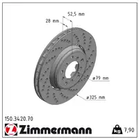 Zimmermann FORMULA Z Bremsscheiben Satz f&uuml;r BMW 3er E46 M3 343 PS vorne