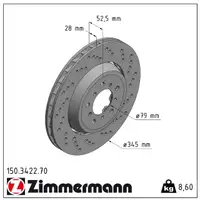 Zimmermann FORMULA Z Brake Disc Set for BMW 3 Series E46 M3/CSL and Z4M (343/360 hp) &ndash; Front