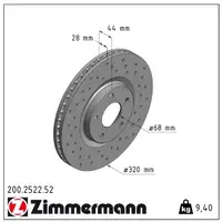 Zimmermann SPORT Brake Disc Set for Nissan Qashqai and Renault Koleos (Front)