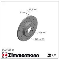 Zimmermann SPORT Brake Disc Set for ALFA ROMEO 145, 146, 155, FIAT C, Punto, Bravo (front)