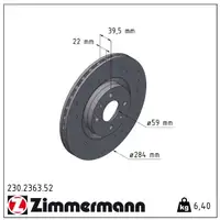 Zimmermann SPORT brake discs for Alfa 145, Fiat Punto, Multipla, Tipo, and Lancia Delta 2 (Front)