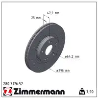 Zimmermann SPORT Bremsscheiben f&uuml;r Honda Accord VIII 2.0i 2.4i 2.2i-DTEC vorne