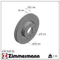 Zimmermann SPORT Brake Disc Set for Opel Omega A, B, and Senator B (Front)