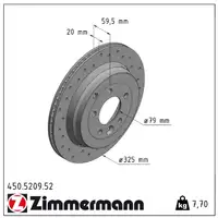 Zimmermann SPORT Brake Disc Set for ROVER DISCOVERY and RANGE ROVER SPORT (Rear)