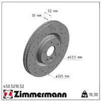 Zimmermann SPORT Bremsscheiben Satz f&uuml;r LAND ROVER Discovery Sport L550 17 Zoll vorne