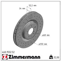 Zimmermann SPORT brake discs and pads (Wako) for Porsche Macan, 18-inch, 1LB, front, up to February 2017