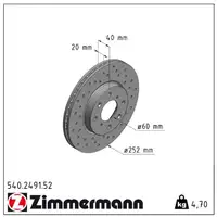 Zimmermann SPORT brake discs for Opel Agila B, Suzuki Splash, and Swift III (Front)