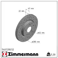 Zimmermann SPORT Brake Disc Set for Suzuki SX4, S-Cross, and Vitara (Model Year) &ndash; Front