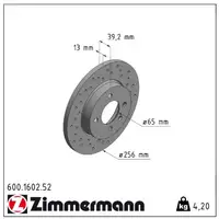 Zimmermann SPORT brake discs for SEAT TOLEDO, VW GOLF 2 & 3, PASSAT, VENTO (Front)