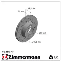 Zimmermann SPORT brake discs for Volvo 240 2.0&ndash;2.7, 260 2.7, 2.8 LUCAS (Front)