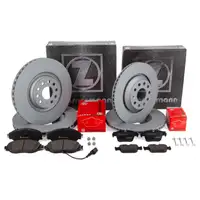 ZIMMERMANN Brake Discs + Pads + Sensor for VW Golf 8 GTI, GTE, GTD, and CUPRA (Front + Rear)
