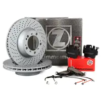 ZIMMERMANN Brake Discs + Pads + Wako for PORSCHE 996 3.6 Carrera / Turbo / GT2 (Rear)