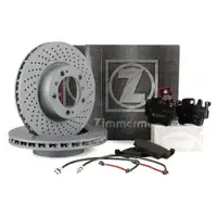 ZIMMERMANN Bremsscheiben + pb:z Bel&auml;ge Wako f&uuml;r PORSCHE 997 3.6 Carrera 4 ab 01.2007 vorne