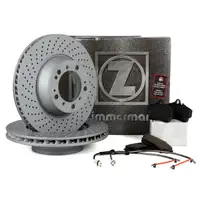 ZIMMERMANN Brake Discs pb:z Brake Pads Wako for PORSCHE 996 3.6 Carrera / Turbo (Rear)