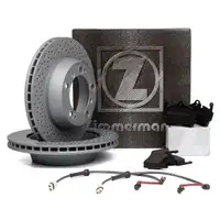 ZIMMERMANN Brake Discs pb:z Brake Pads Wako for PORSCHE Boxster Cayman 987 S 3.2/3.4 (Rear)
