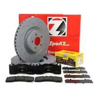 Zimmermann SPORT brake discs + TEXTAR brake pads for FORD Mustang MK6 6-piston front brakes