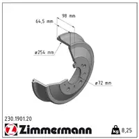 ZIMMERMANN Bremstrommeln + Bremsbacken f&uuml;r CITROEN Jumpe FIAT Ducato Boxer 10-/14-t hinten