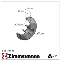 ZIMMERMANN Brake Drums + Brake Shoes for OPEL Corsa C (Rear, without ABS)