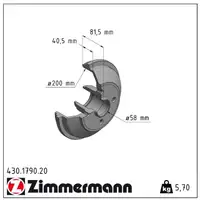 ZIMMERMANN Brake Drums + Brake Shoes for OPEL Agila B 1.0, 1.2, 1.3 CDTI (Rear)