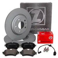ZIMMERMANN Bremsscheiben + Bremsbel&auml;ge + Sensor f&uuml;r AUDI A6 C8 Q5 FY PR-1KD hinten