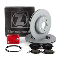 ZIMMERMANN Brake Discs + Pads + Sensor for BMW 5 Series 535/550i, 530/535d, 6 Series F13/06 (Rear)