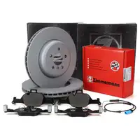 ZIMMERMANN Brake Discs + Brake Pads + Sensor for BMW 5 Series G30, G31, 6 Series G32, 7 Series G11 (Front)