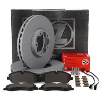ZIMMERMANN Brake Discs + Pads + Sensor for FORD Tourneo Custom/Transit V362 V363 (Front)