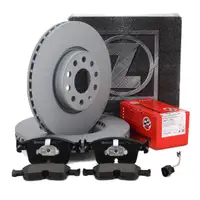 ZIMMERMANN Bremsscheiben + Bremsbel&auml;ge + Sensor f&uuml;r VW Golf 8 A3 8Y Leon Octavia 4 vorne