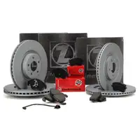 ZIMMERMANN Brake Discs + Pads + Wako for AUDI A4 S4 B8 A5 S5 8T 8F (front + rear)