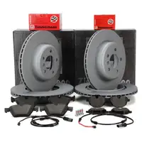 ZIMMERMANN Bremsscheiben + Bel&auml;ge + Sensor f&uuml;r BMW 5er 520i 523i 518d 520d vorne + hinten