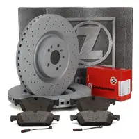 ZIMMERMANN Brake Discs + Brake Pads + Sensor for MERCEDES GL X166, GLE W166, C292 (Front)