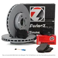Zimmermann FORMULA S Bremsscheiben + Bel&auml;ge + Sensor f&uuml;r MERCEDES W206 S206 C300d vorne