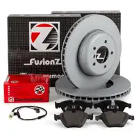 Zimmermann FORMULA F Bremsscheiben + Bremsbel&auml;ge + Sensor f&uuml;r BMW 5er E60 525-550 vorne